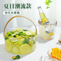 Portable Transparent Fruit Ice Bucket with Handle for Picnics and Outdoor Parties