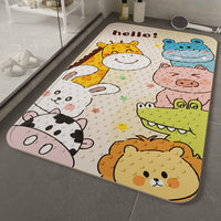 Cartoon Animal Print Non-Slip Bath Mat for Shower and Bathroom