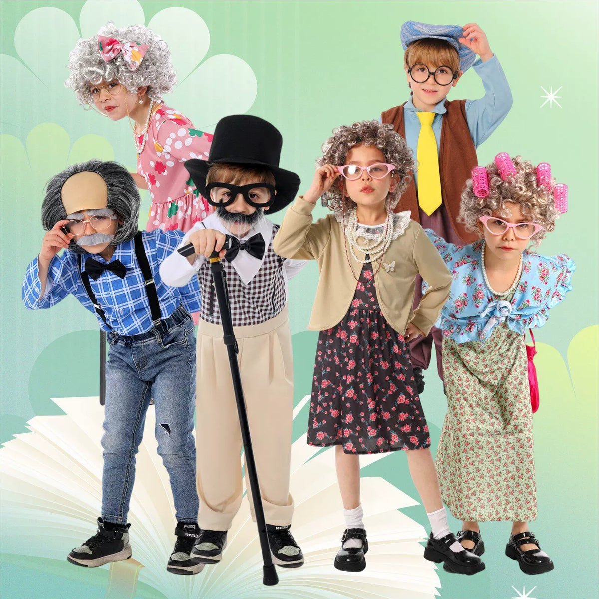 Kids' Old Grandma Cosplay Costume for School Events and Book Day Performances
