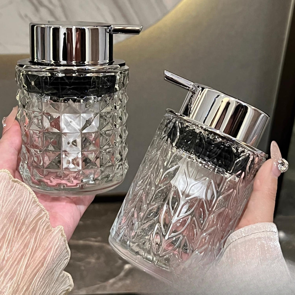 Glass Foaming Soap Dispenser Bottle with Pump for Kitchen and Bathroom