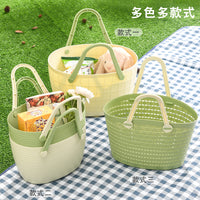 Portable Drainable Storage Basket for Laundry, Bath, and Shopping