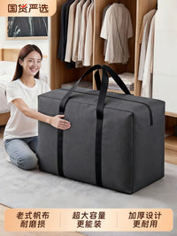 Thickened Canvas Quilt Storage Bag Large Capacity Moving Luggage Tote