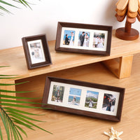 Wooden Multi-Opening Picture Frame for 3-inch Instax Mini Photos, DIY Display for Couples, Living Room Decor