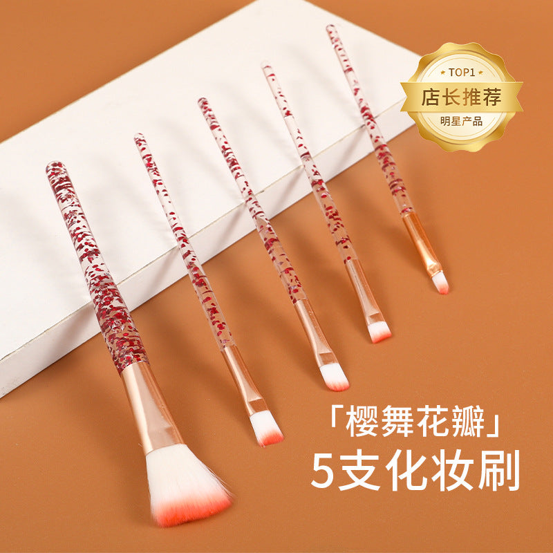 5-Piece Portable Makeup Brush Set for Foundation and Eyeshadow