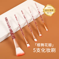 5-Piece Portable Makeup Brush Set for Foundation and Eyeshadow