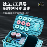 Portable Thickened Mini Fishing Box with Live Fish Bucket, Single Layer Fishing Tackle Storage
