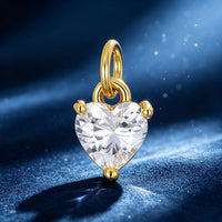 18K Gold Plated Zircon Geometric Heart Pendant for DIY Jewelry Making