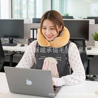 New Pea U-Shaped Neck Pillow for Travel and Office, Removable and Washable