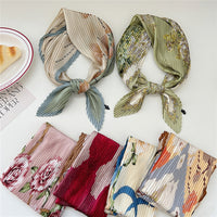 70cm Pleated Square Scarf for Women - Fashionable Necktie, Headband, or Decorative Accessory