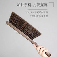 Wooden Bed Brush with Soft Bristles and Long Handle for Dust Cleaning
