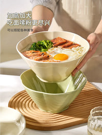 Ceramic Noodle Bowl Set - Cream Style High-Capacity Ramen Soup Bowls