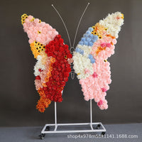 Wedding Arch Butterfly Iron Frame with Wheels for Event Decor