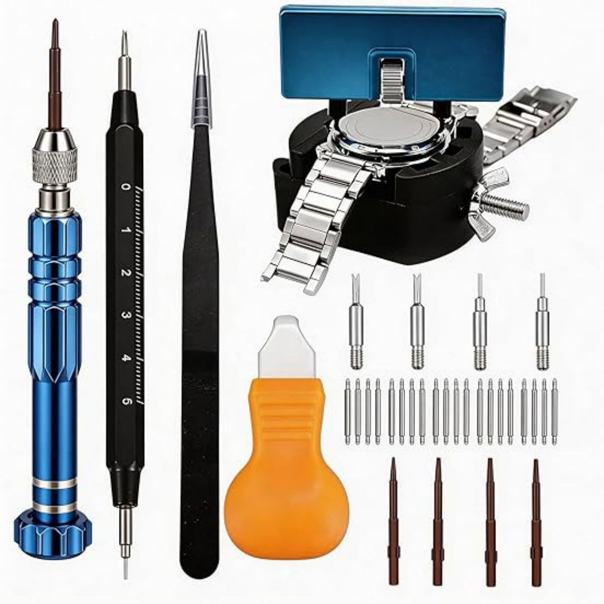 Watch Battery Replacement and Repair Tool Kit - 34 Pieces