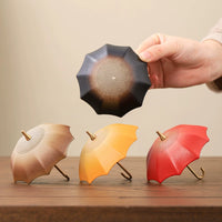 Creative Umbrella Ceramic Tea Infuser with Wooden Base