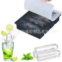 Silicone Ice Cube Tray with Lid, 4-Grid Food Storage Container, Freezer Tray for Baby Food and Broth