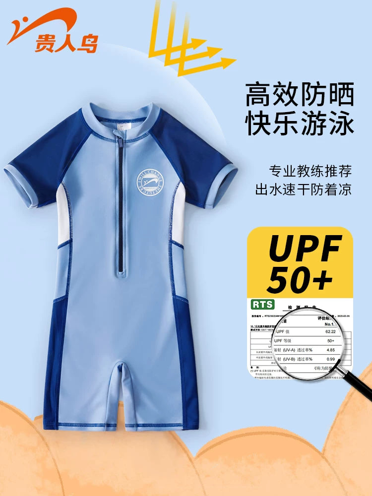 Givon Kids' One-Piece Swimsuit for Boys, UV Protection Training Swimwear Set