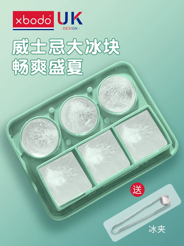 Silicone Sphere and Cube Ice Mold for Whiskey and Cocktails, Food-Grade Ice Tray with Ice Tongs
