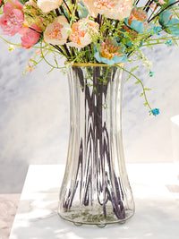 Luxury Artificial Azalea Flower Arrangement with Vase for Home Decor