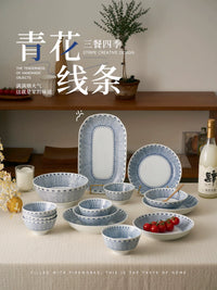 Mid-Autumn Style Underglaze Ceramic Dinner Plates
