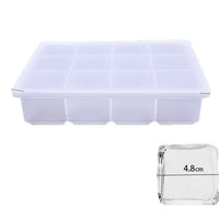 12-Cavity Silicone Ice Cube Tray Large Capacity Square Ice Mold for Milk Tea Shops Home Freezing
