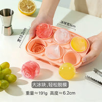 Rose and Diamond Ice Ball Mold Set for Whiskey and Cocktails, Food-Grade Silicone Ice Cube Trays