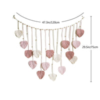 Hand-Woven Macrame Leaf Wall Hanging Tapestry for Boho Home Decor