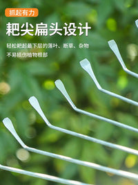 Stainless Steel Garden Leaf Rake and Outdoor Broom Set for Lawn and Yard Cleaning