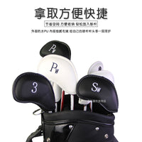 Golf Iron Head Covers Set with Skull Embroidery, PU Waterproof, 10-Piece Set
