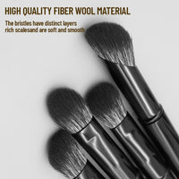 11-Piece Mini Portable Eyeshadow Concealer Eyeliner Lip Brush Set with Replaceable Heads