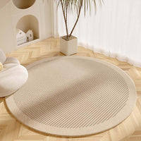 Wabi-Sabi Style Faux Cashmere Round Rug for Living Room Bedroom Study