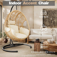 Outdoor Detachable Wicker Hanging Basket Chair for Patio Balcony Garden