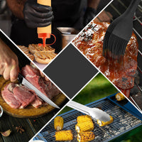 BBQ Griddle Spatula Set with Meat Press for Outdoor Grilling and Teppanyaki