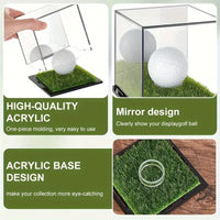 Acrylic Baseball Display Case with Green Base for Softball Collection