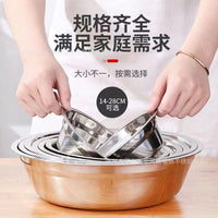 Stainless Steel Fast Food Plate Soup Bowl Student Dinner Plate Kitchen Food Grade Baking Mixing Basin