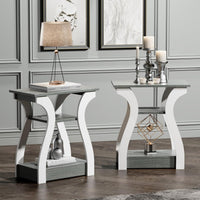Side Table with Charging Station, USB Ports, and Outlets, 3-Tier Nightstand