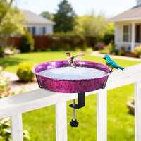Outdoor Deck Railing Bird Bath Bowl - 11-inch