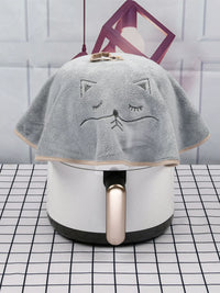 Cartoon Coral Fleece Appliance Dust Cover and Hand Towel for Air Fryers and Rice Cookers