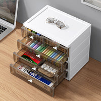 Stackable Desktop Drawer Organizer for Students and Office, Multi-layer File and Cosmetic Storage