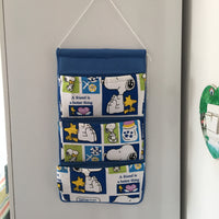 Cute Canvas Wall Hanging Storage Bag Organizer with Multiple Pockets for Home Decor