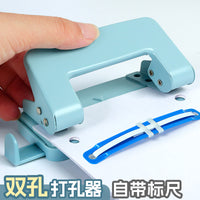 Morandi Color Metal Single/Double Hole Punch for Loose-Leaf Binders and Document Binding
