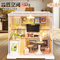 DIY Miniature Dollhouse Kit with LED Lights, Educational Building Blocks Toy for Girls