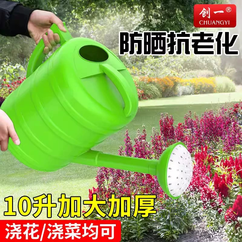 Chuangyi Thickened Watering Can with Sprinkler Head for Garden Plants and Vegetables, Large Capacity, Anti-Aging