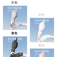 Women's Ice Silk Sun Protection Gloves for Driving and Cycling, Thin Breathable UV Protection Touchscreen Gloves