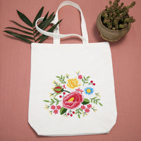DIY Embroidery Kit for Canvas Tote Bag - Hand-stitched Couple's Gift & Student Project