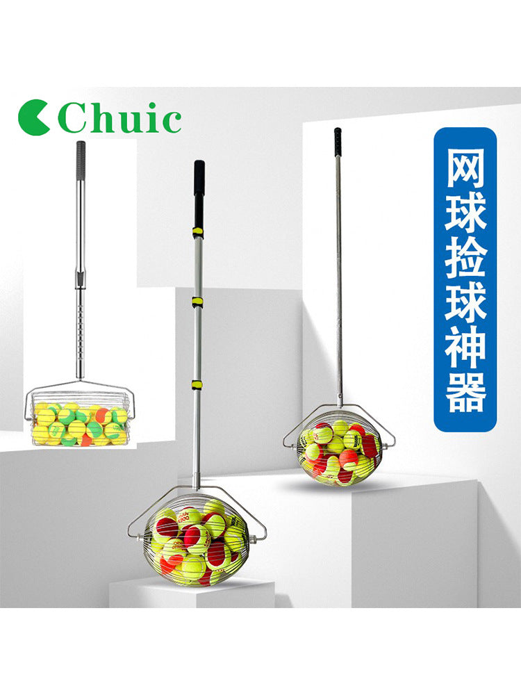 Chuic Tennis Ball Collector, Rolling Picker Upper, Portable Telescopic Ball Retriever for Quick Collection
