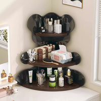Acrylic Corner Storage Shelf for Desk and Vanity, Cosmetic Organizer with Bear/Cat Design
