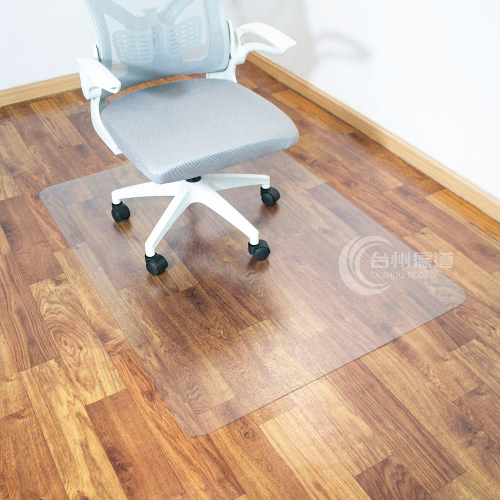 PVC Rectangular Chair Mat for Hardwood Floors, Clear Desk Chair Mat, Non-Slip Floor Protector