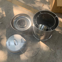 Outdoor Charcoal Grill Set for Home Use - Round BBQ Smoker for Indoor and Outdoor Grilling