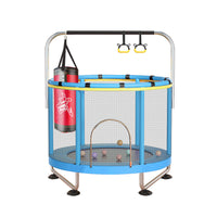 Kids 1.4m Foldable Trampoline with Safety Enclosure Net and Handrail for Indoor Use
