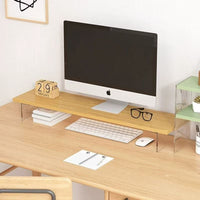 Acrylic Monitor Stand Riser for Desktop Computer and Laptop, Office Desk Organizer Shelf